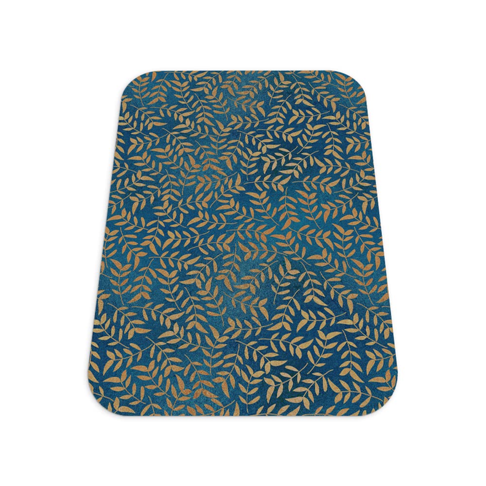 Tapis de protection vinyle 140x100 cm Feuilles d'or pour sous la chaise de bureau