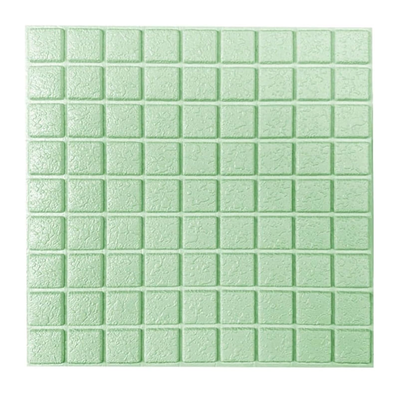 Sdgeryeeg Verde Wall Panels， 10Pcs Anti-Collision Self Adhesive 3D Wall Panels Peel And Stick, Foam Panel ​For Living Room, Bedroom(Verde)