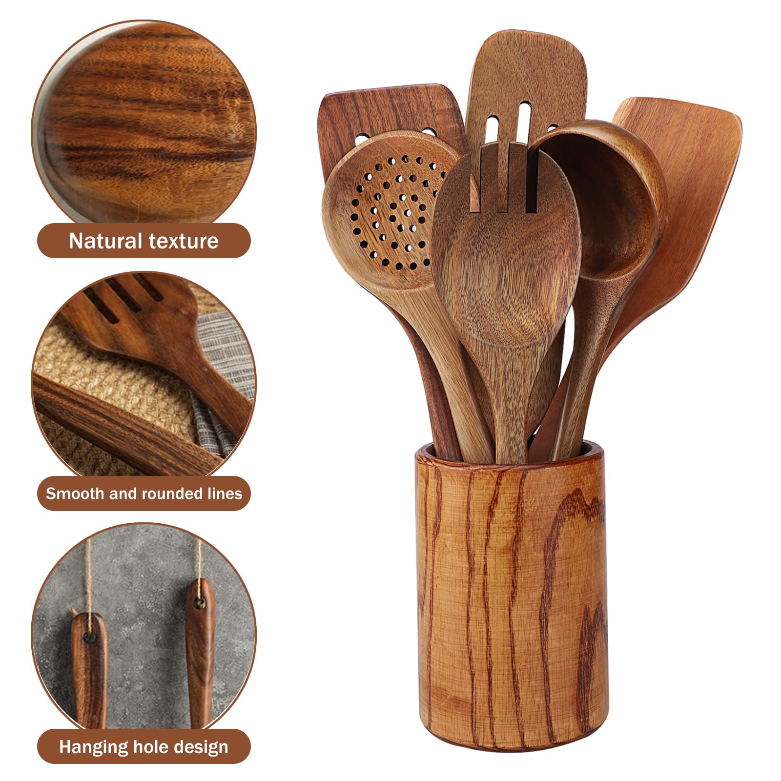 Utensili Cucina Legno Teak Set Utensili Da Cucina In Legno Di Teak - 5