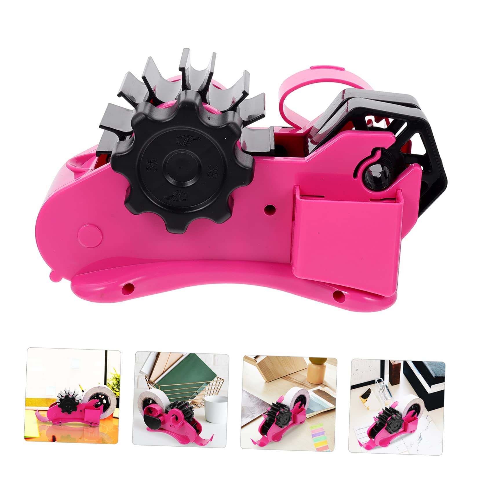 Halbautomatischer Klebebandabroller 1 Satz aus Abs und Edelstahl Rosa