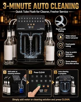 Automatic Cocktail Maker Machine,Electric Drink Mixer Dispenser Compact Countertop Design,4-Second Fast Dispensing 3-Minute Auto Cleaning,for Bar Restaurants Hotels