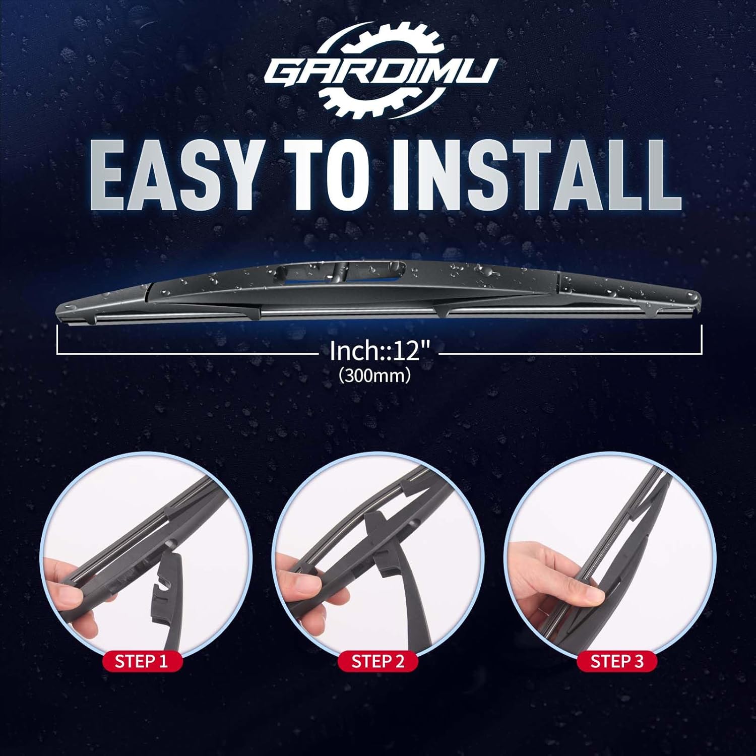 12 Rear Wiper Blades for Nissan Pathfinder Murano/Honda HR-V CR-V/Toyota Corolla Hatchback/INFINITI QX55 QX50, 12 Inch Back Windshield Wiper Replacement OEM Automotive Accessories