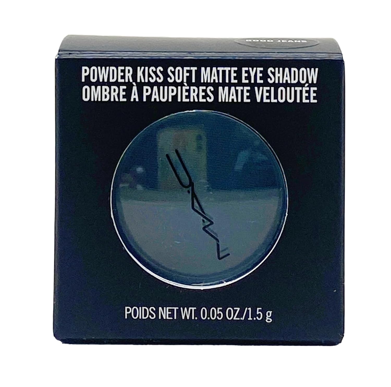 MAC Powder Kiss Soft Matte Eye Shadow - Good Jeans (Muted slate blue grey) .05 Oz / 1.5 g - Image 2