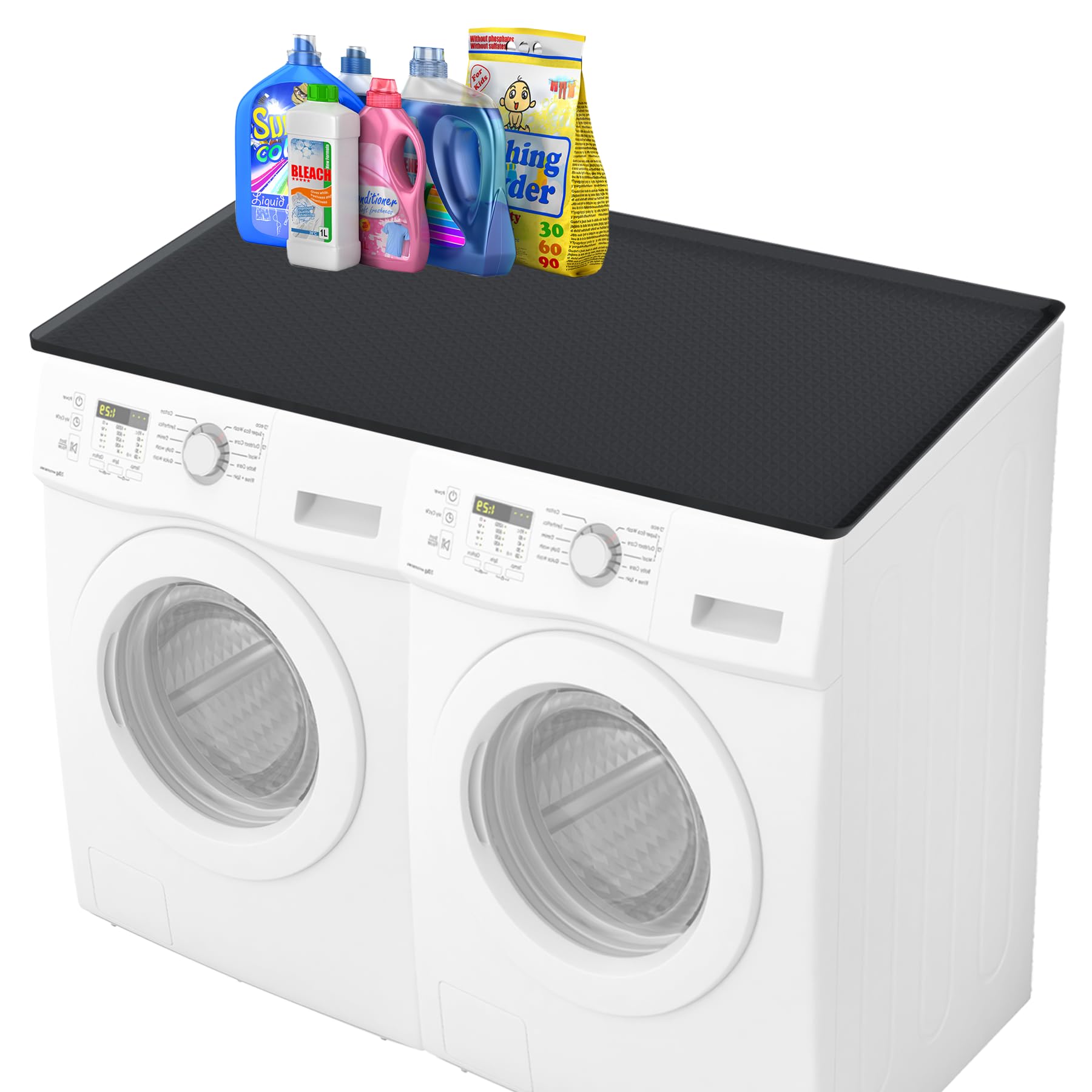 Grand tapis de protection antidérapant en silicone imperméable pour machine à laver, buanderie, cuisine - 137,2 x 69,8 cm