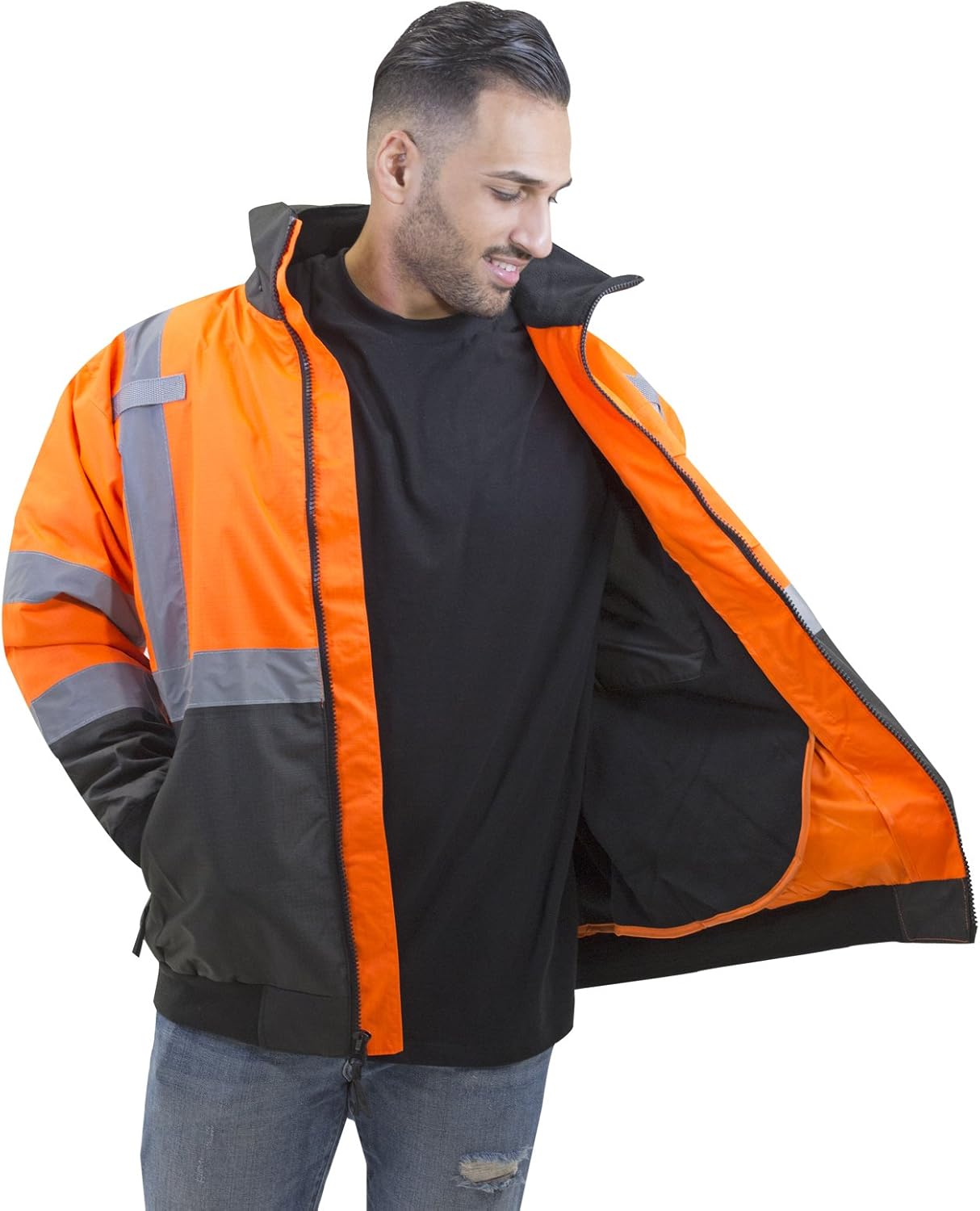 JORESTECH 2in1 Ripstop Safety Bomber Jacket Waterproof Reflective