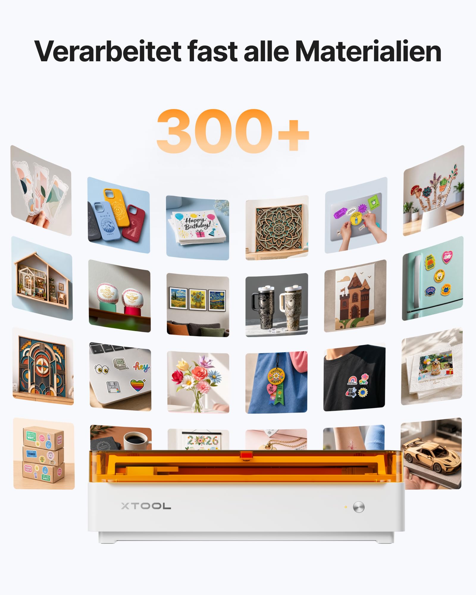 xTool M2 20W Laser Graviermaschine mit CMYK-Drucker und RA3 Lite Rotationszubehör, geschlossener Laserschneider für Trinkbecher, Tassen, dickes Holz und Acryl, Desktop-Maschine für Kleinunternehmen