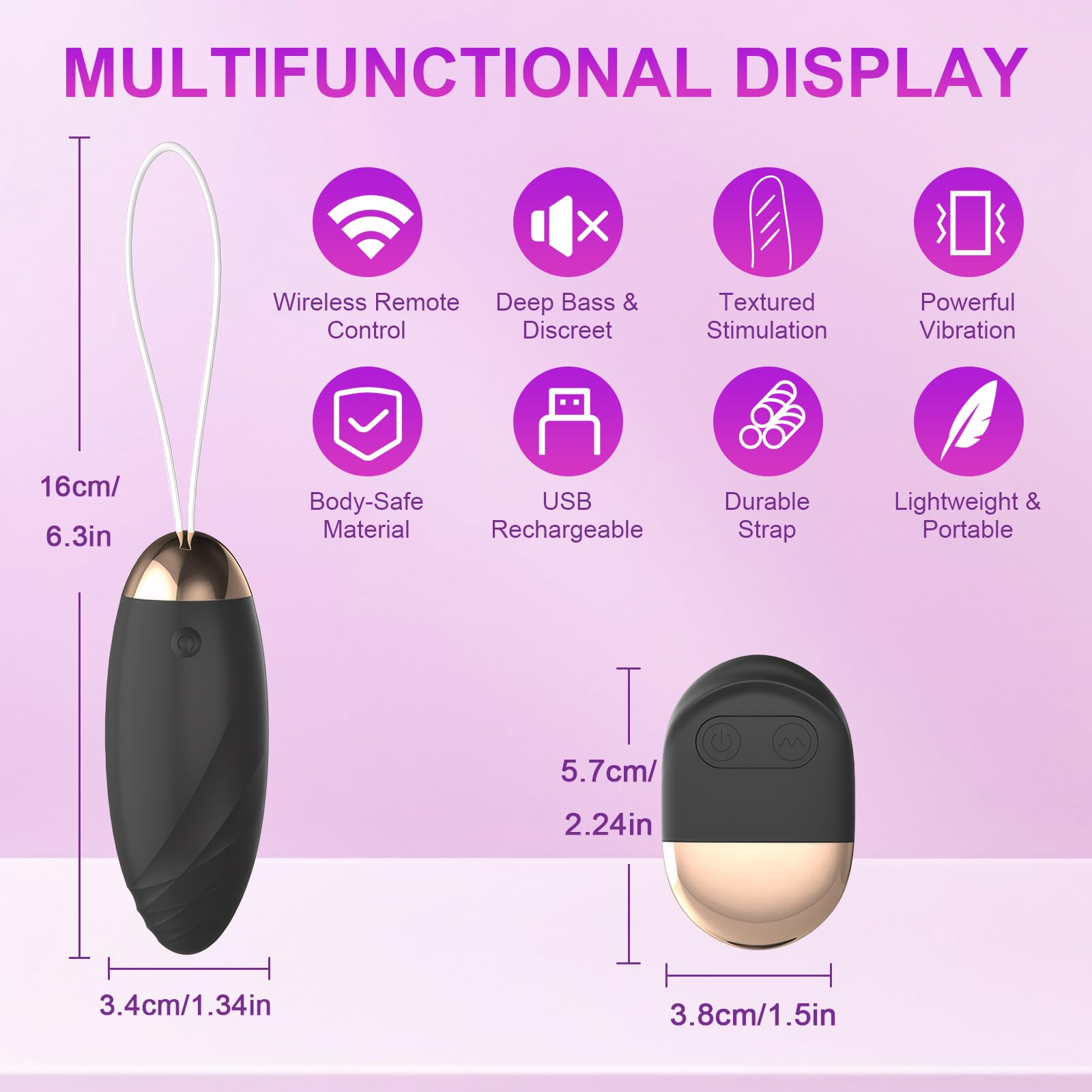Vibradorador Mujer Juguetes Sexuales Ninonly 10Modos Vibrador Mando Distancia Vibradores Consoladores Eróticos Vibración Vibradorador Clítoris Sex Toy para Pareja Negro