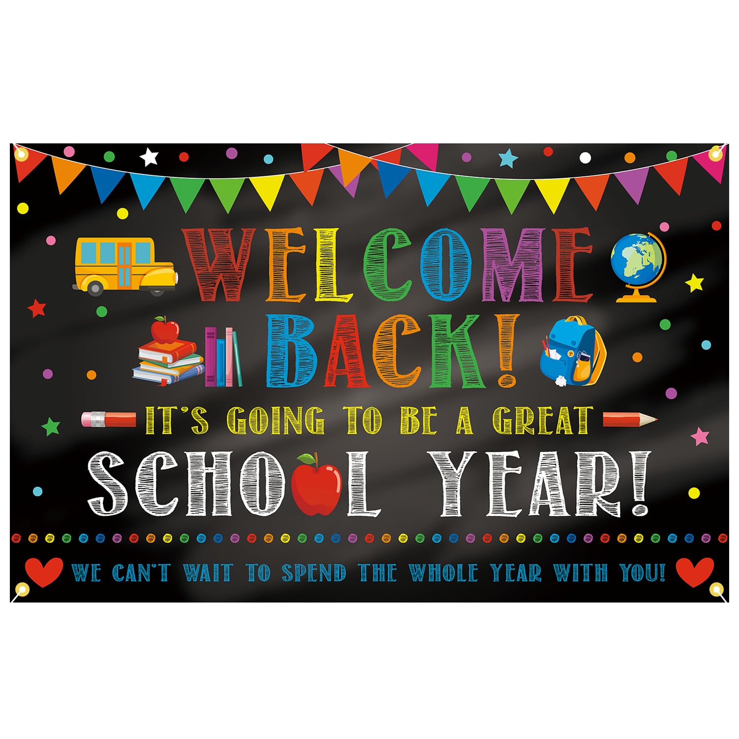 Photo 1 of YEIRFYY Welcome Back to School Backdrop Banner
