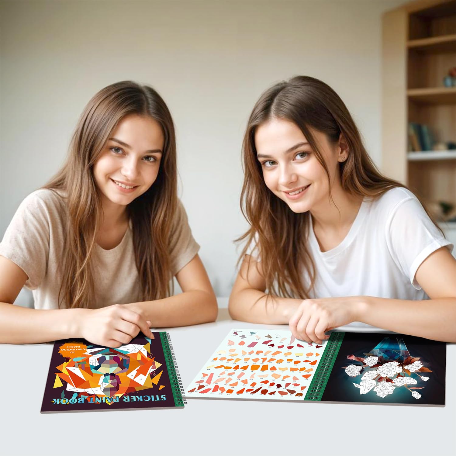 Etiqueta engomada | Pintura por pegatina para relajación de adultos (juego de 4) | Piezas, Flores, Mandalas y pegatinas motivacionales