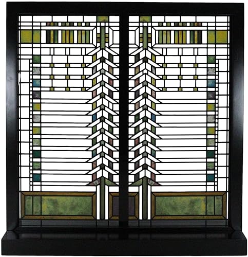 Ebros Gift Frank Lloyd Wright Darwin Martin House - Placa de escritorio con base de madera de 12.5 pulgadas de alto acento arquitectónico