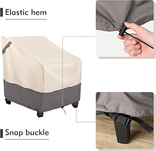 Miniatura 9 de Bestalent Fundas impermeables para muebles de patio, fundas para sillas de exterior, paquete de 2 fundas de asiento profundo para césped, se adapta