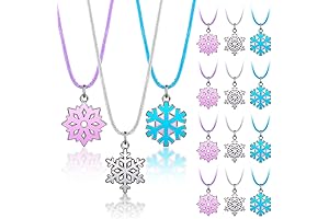 Kigeli 12 Pieces Snowflake Favors, Princess Jewelry
