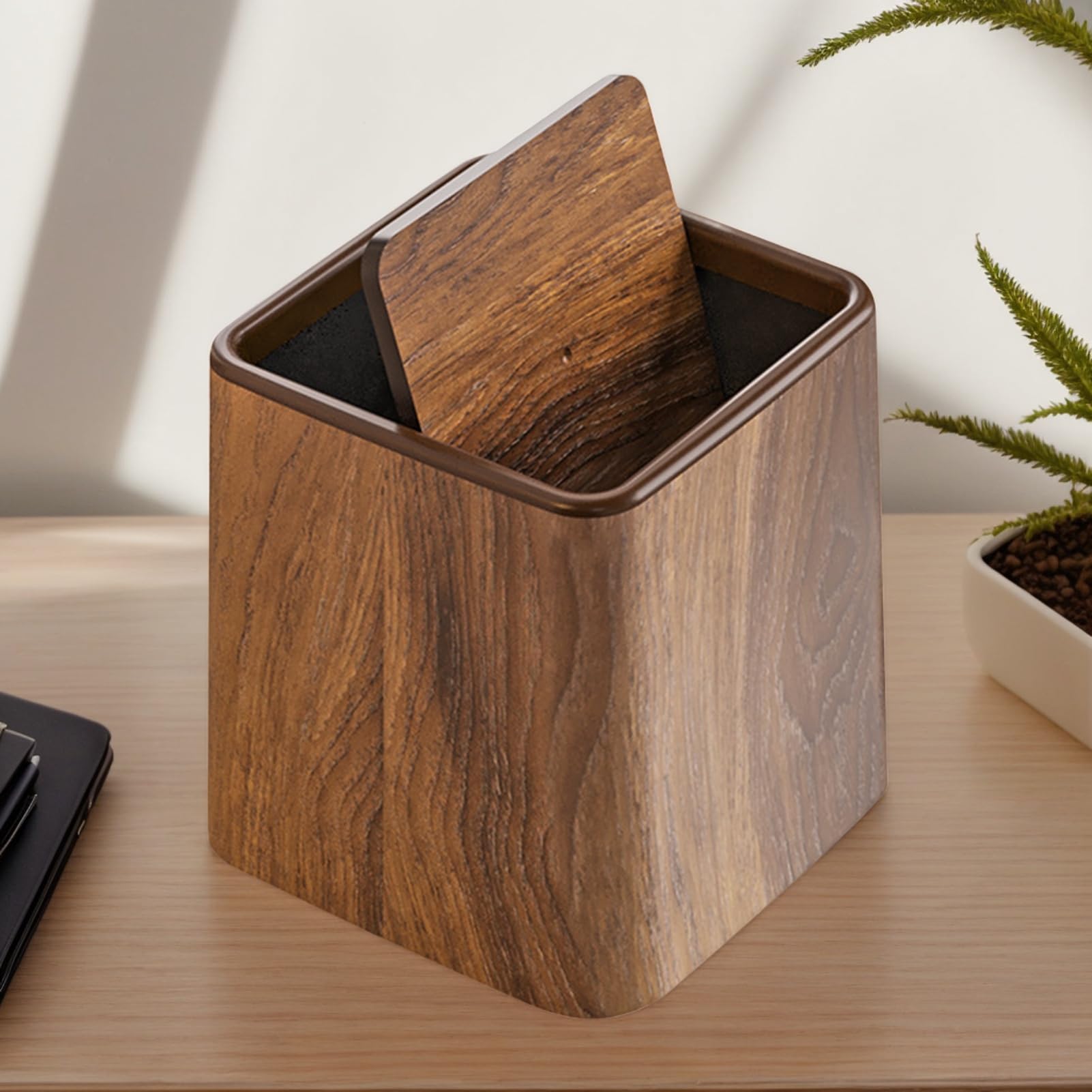 Mehrzweckabfallkorb - Desktop -Mülleimer mit Press -Top -Deckel, Arbeitsplatten -Wastkorb | Platz sparende Lagerbehälter, Desktop -Zubehör für Schreibtisch Badezimmer Küchen Schlafsaal Eitelke