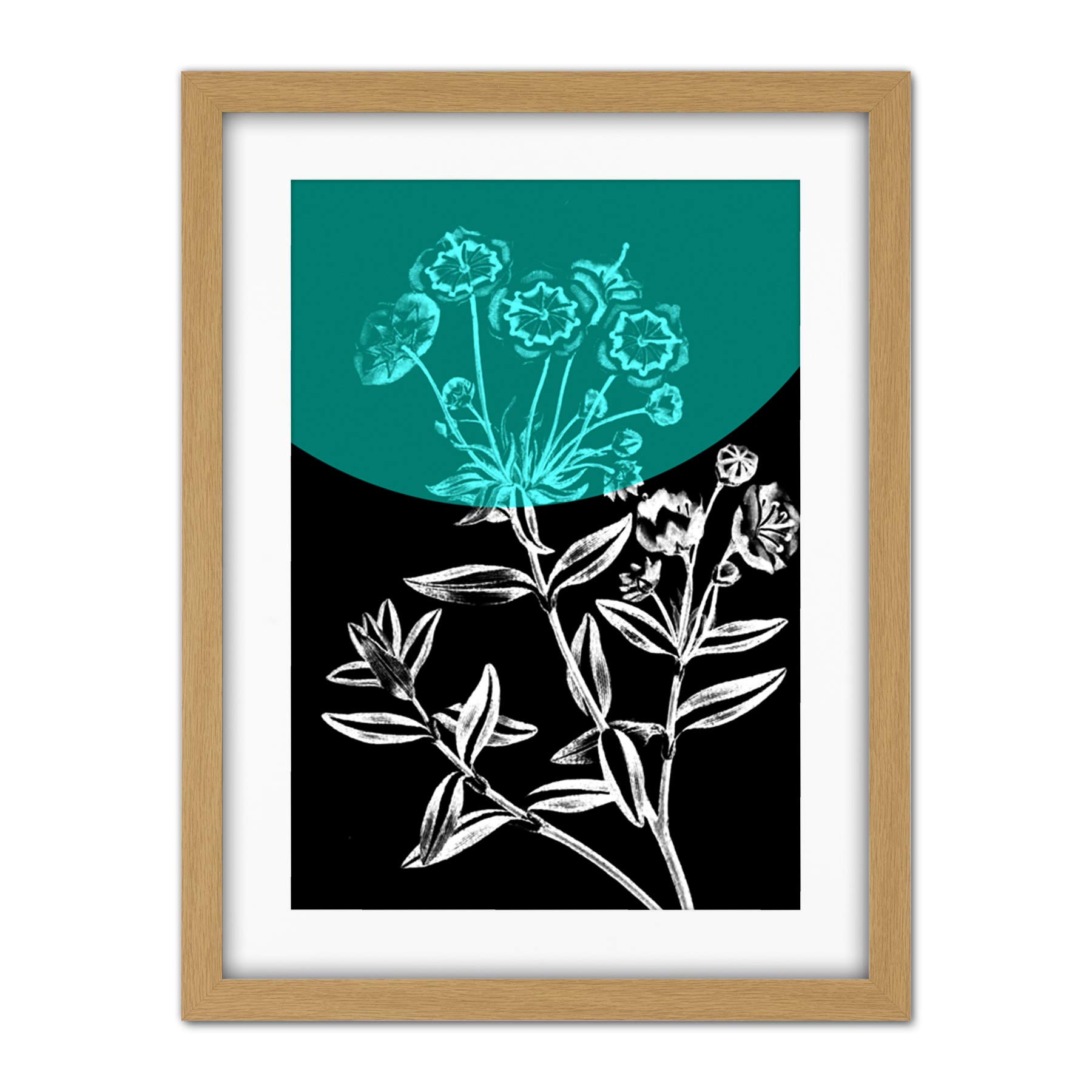Wee Blue Coo Colour Pop Circle Teal Artwork Framed Wall Art Print 18X24 Inch