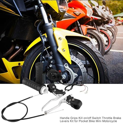 Miniatura 3 de Mini conjunto de acelerador de bicicleta + palanca de embrague de freno de bicicleta, piezas de manillar 7/8 de 0.866 in