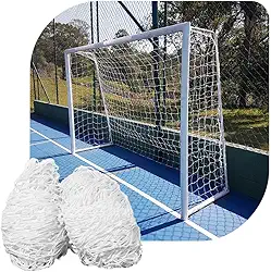 Par de Rede para Trave de Gol Futsal Fio 2 Nylon Futebol de Salão