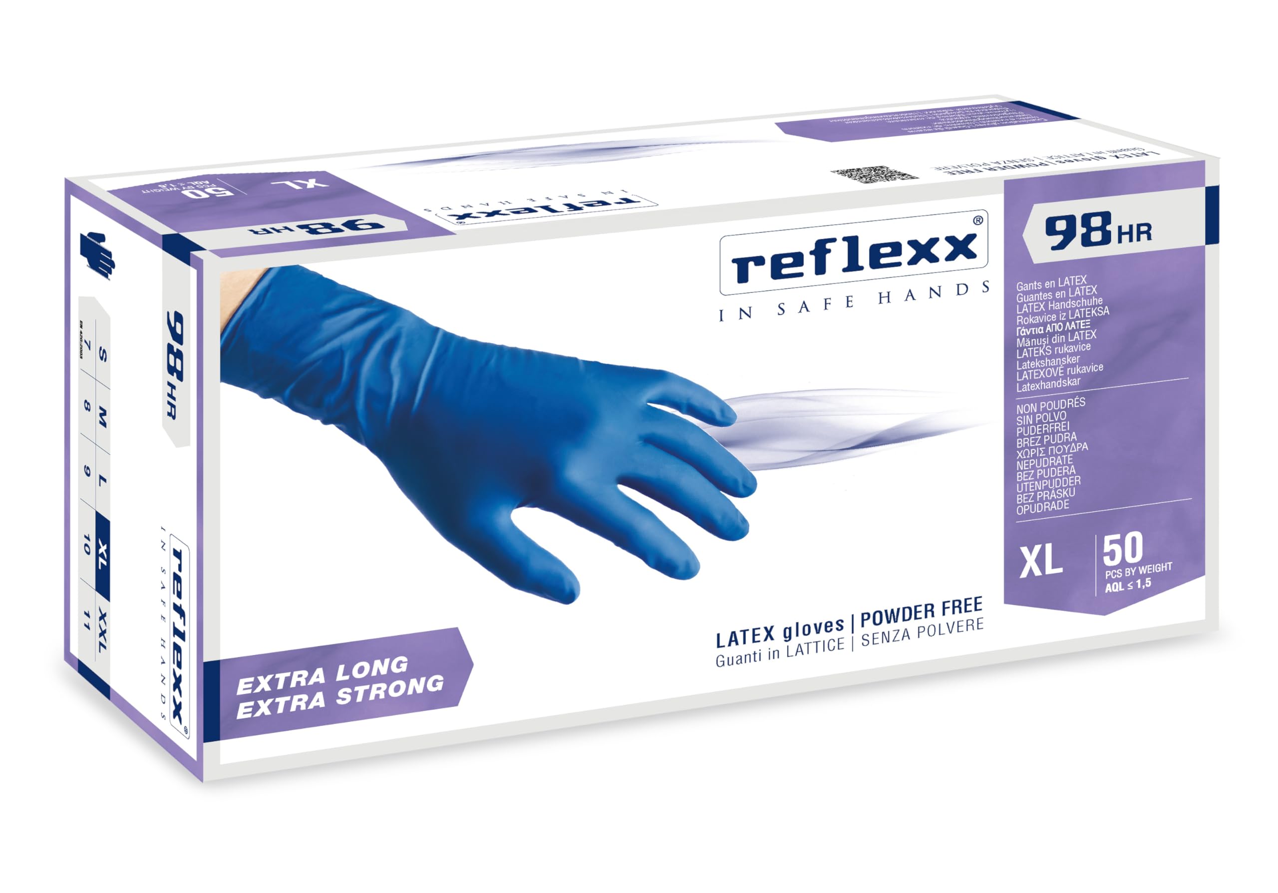 Reflexx R98/S Hi-Risk Gants en latex sans poudre
