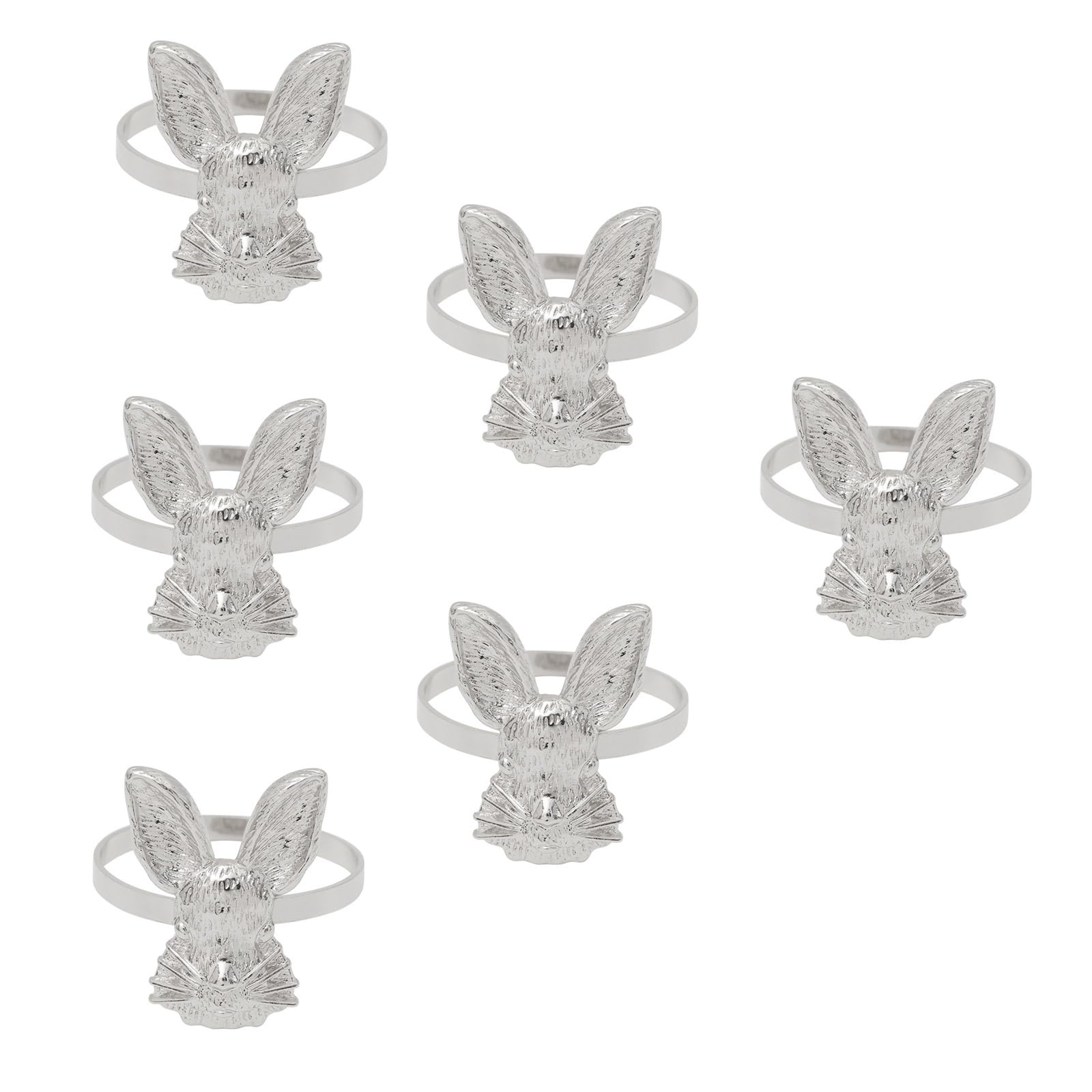 carotoe 6Pcs Delicate Rabbits Napkin Rings Unique Rabbits Napkin Rings for Easter Festival and Seasonal Decorations Metal Table Decors