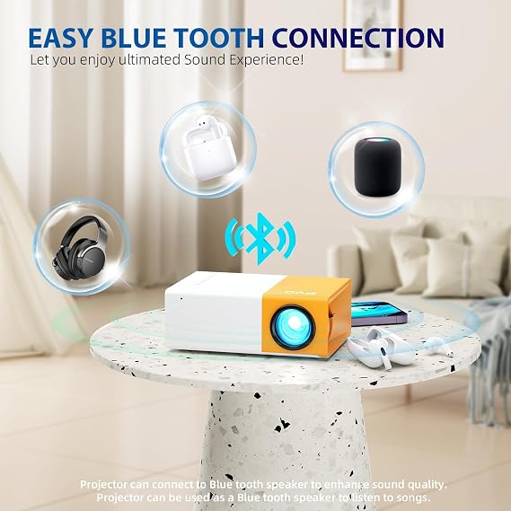 PVO Mini Projector WiFi Portable Movie Projector Phone