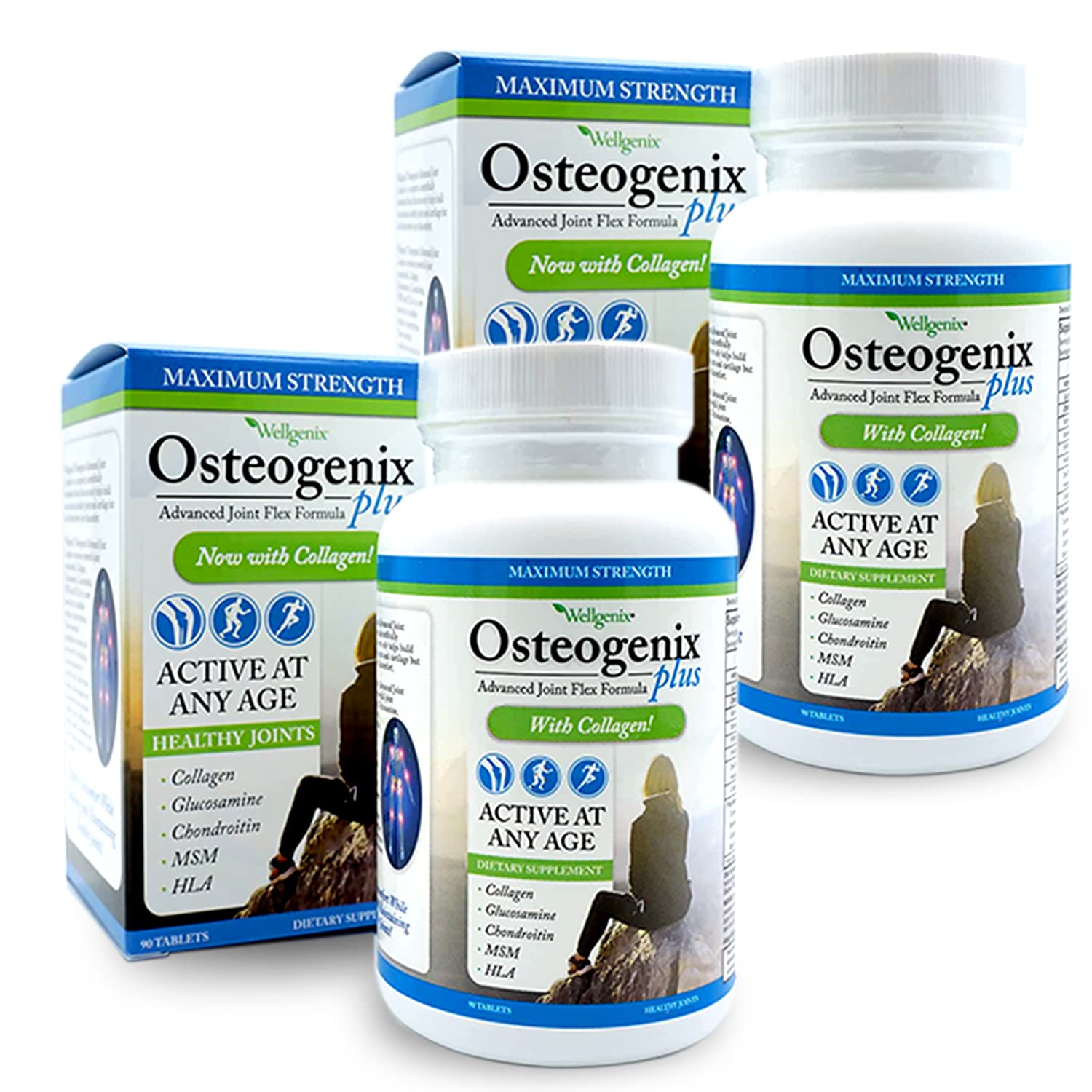 Wellgenix Osteogenix Plus - Advanced Joint Flex Formula - Men & Woman - Joint Health at Any Age - wi