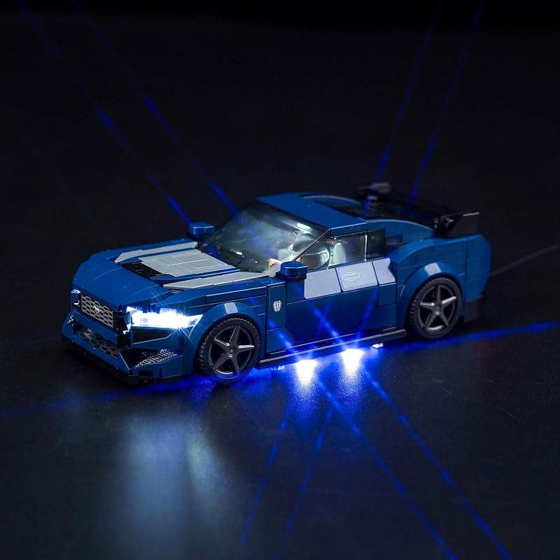Set di luci decorative a LED compatibile con l'auto sportiva giocattolo Ford Mustang Dark Horse 76920 Lego Speed Champions (senza modellino)