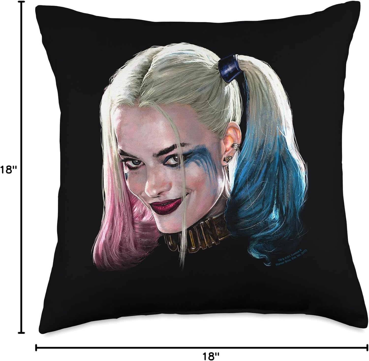 Suicide Squad Harley Quinn Head Throw Pillow