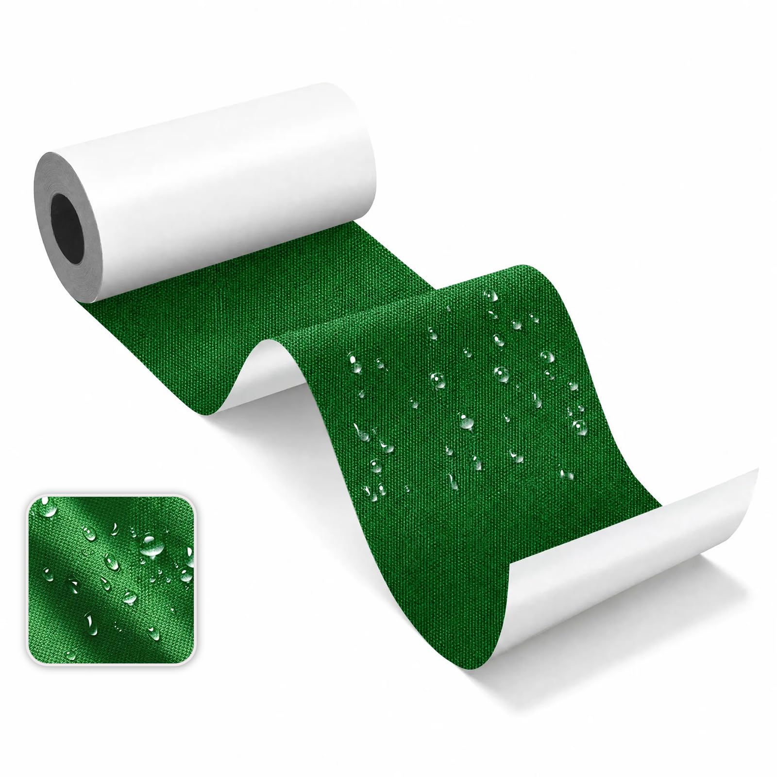 Skystuff Self-Adhesive Canvas Repair Tape, Heavy Duty Waterproof Fabric Repair Patches for Sofa, Chair, Awning, Tent, Clothes, Camping Outdoor Gear, Instant Strong Fix, 7.6x200cm, Green โ image 1