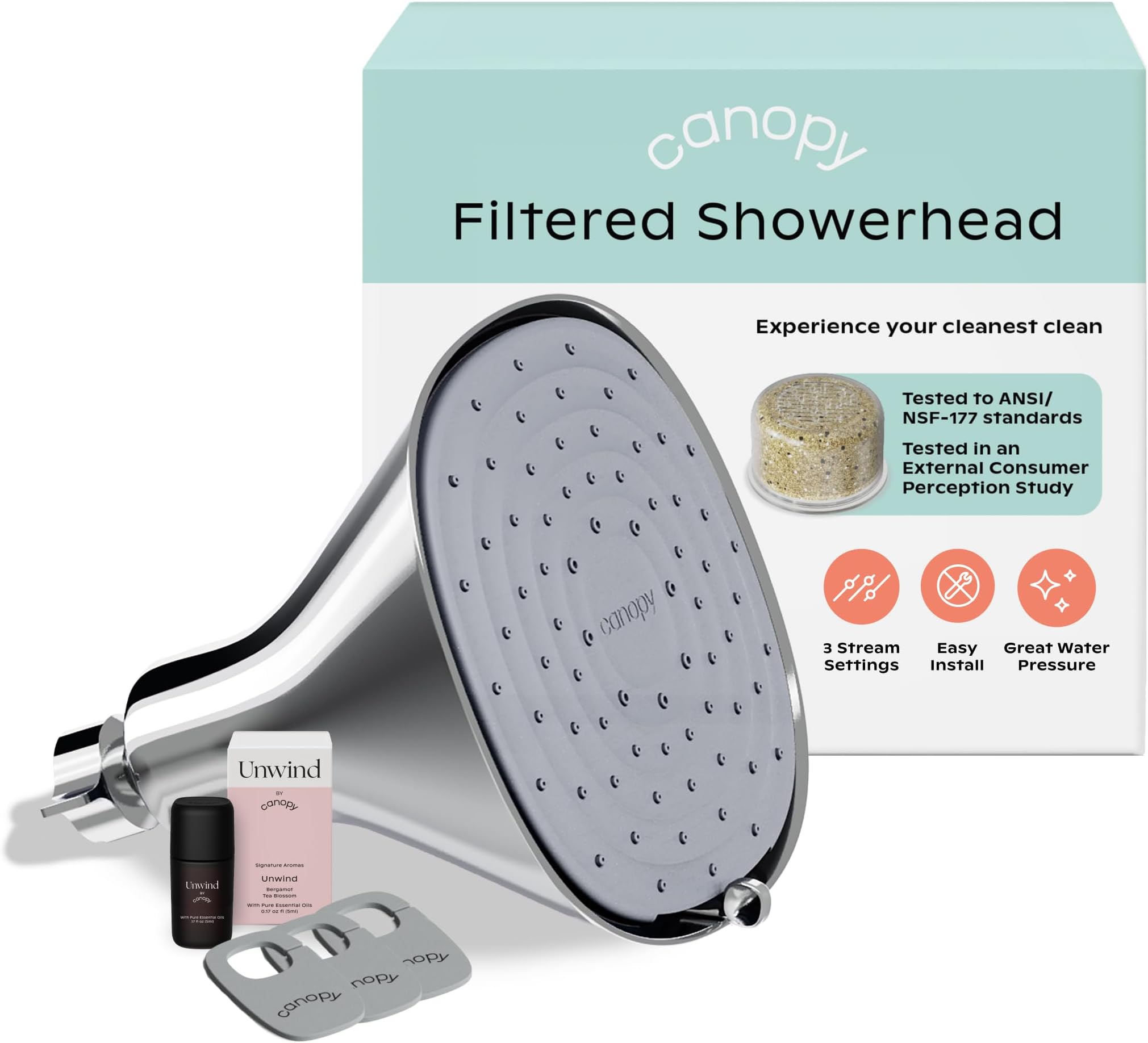 High Pressure Shower Head Filter for Hard Water - Shower Filter to Remove Impurities for Healthier Scalp, Skin & Hair - Support Hair Growth & Minimize Breakage