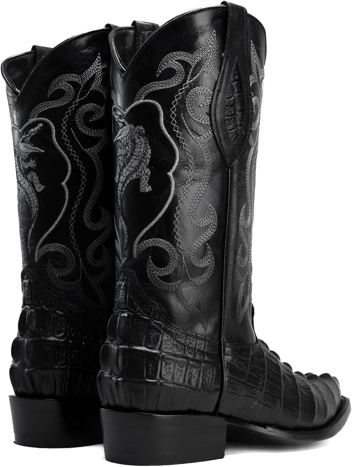 Joe Boots 904 Classic Mens Western Boot Exotic Caiman Print Genuine Leather J Toe Leather Sole