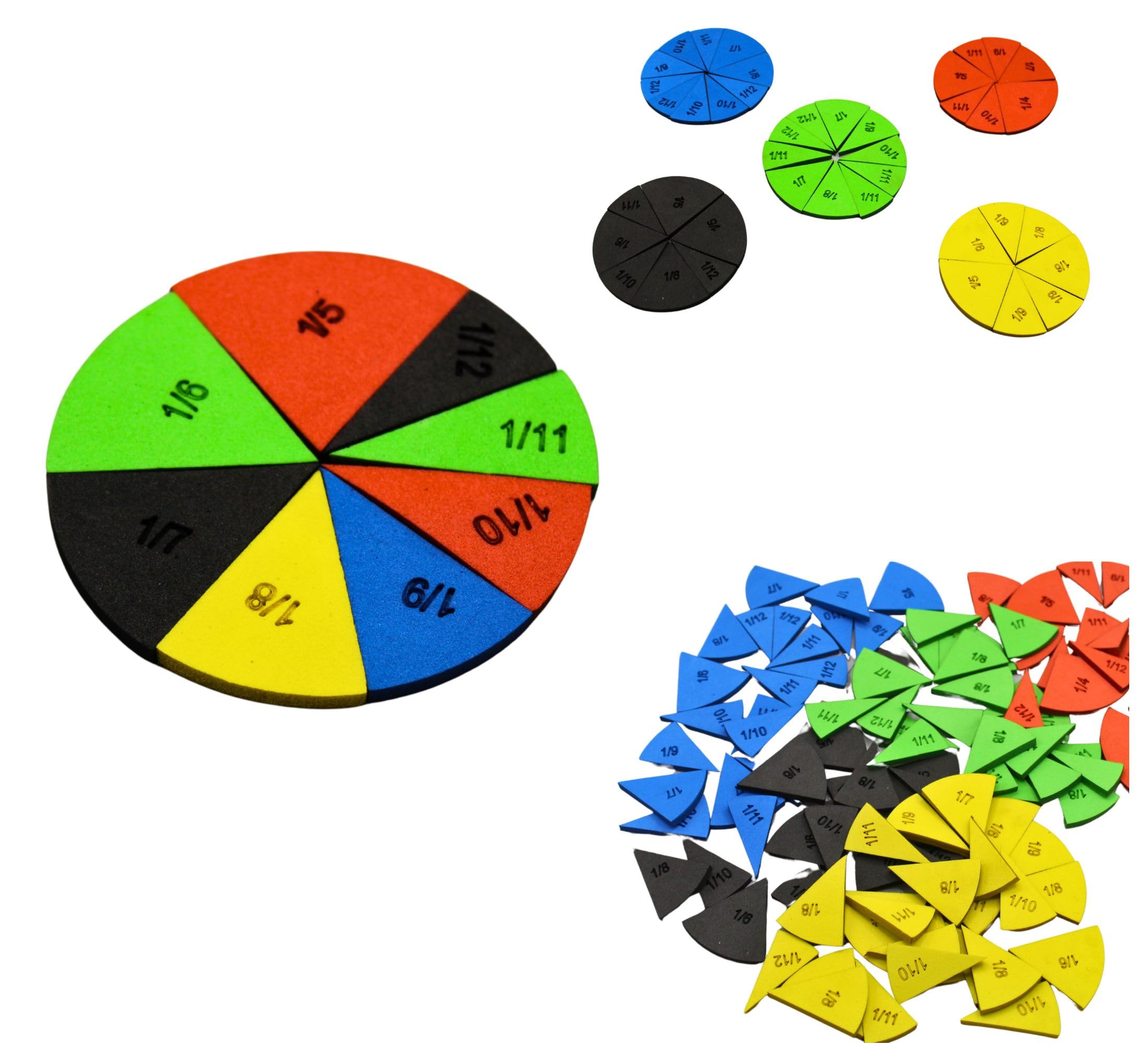 Sponsored Ad - THE LABWORLD Mathematics Learning Resources Wheel Fraction Circles Montessori Manipulatives Teaching Aid Kit for Kids -Set of 72 Pieces Montessori
