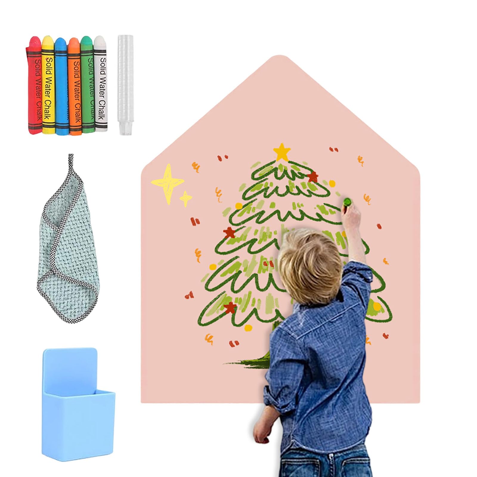 Lavagna Magnetica da Parete 80 x 100 cm, Autoadesiva Lavagna Cancellabile per Bambini con Gessetti, Pannello Decorativo Parete per Cameretta dei Bambini, Scuola, Ufficio (Rosa Chiaro)