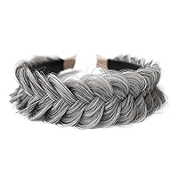 Vista 16 de Diadema Ancha Trenzada de Moda con Aro, Accesorios de Pelo Elásticos Antideslizantes para Mujeres y Niñas (Ocre)