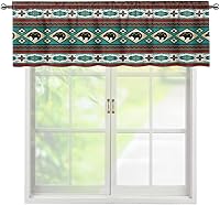 Vista 36 de ZFRXIGN Cortina de cenefa de cocina de caballo occidental para ventanas pequeñas, bolsillo azteca tribal cortinas opacas cortas para sala de estar