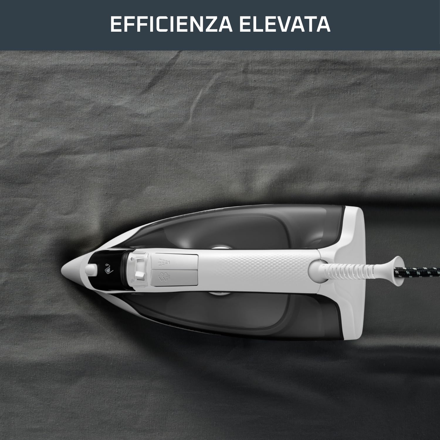 Ferro da stiro ROWENTA EFFECTIVE 2 Risultati ad alta efficienza Facile da usare Serbatoio dell'acqua trasparente 2000W 25 g/min Erogazione continua del vapore 90 g/min Colpo di vapore Piastra in ac