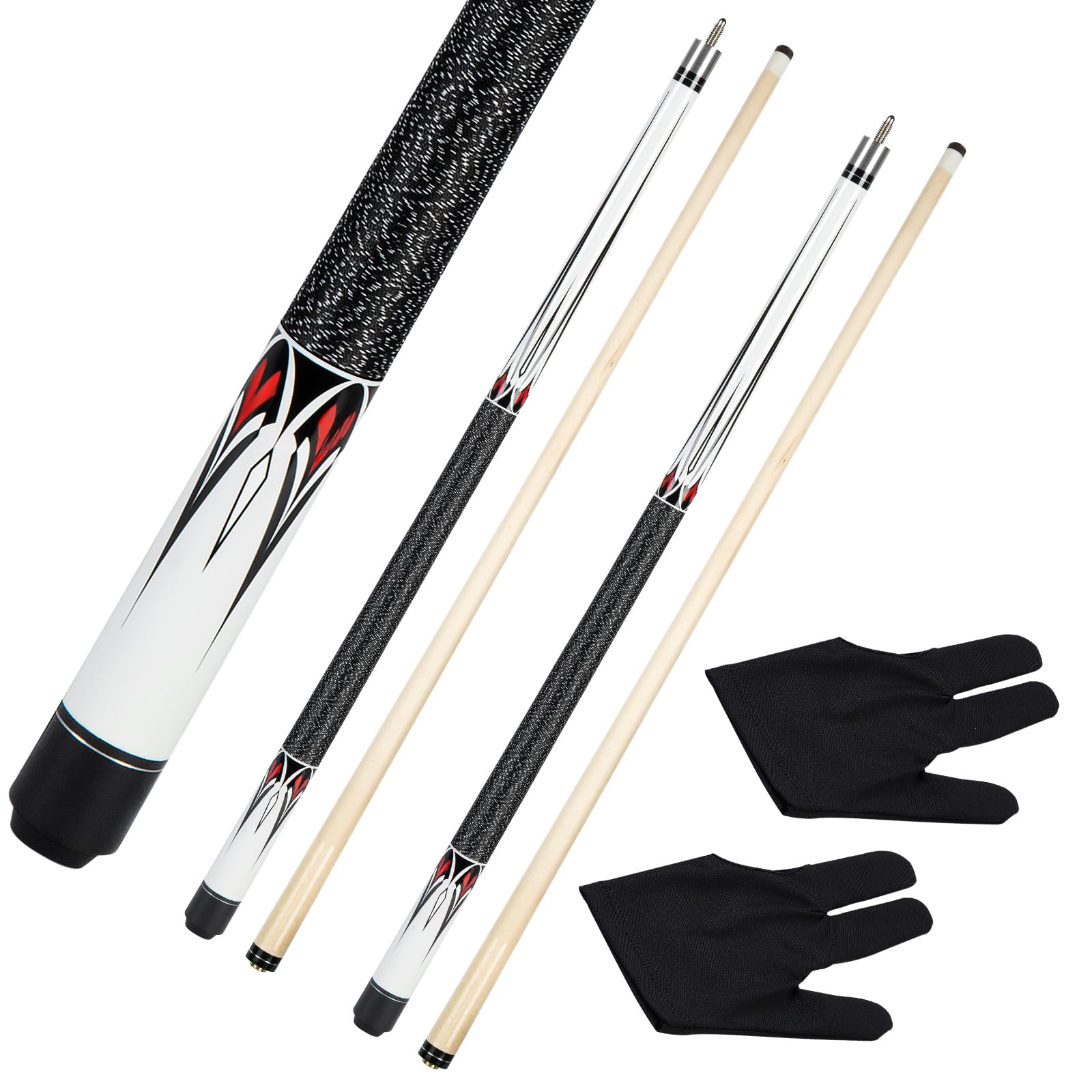 58 Inch 19oz/20oz Maple Billiard Stick Pool Cue Set 13mm Tip, Hardwood Canadian Maple Professional Billiard Pool Cue Stick