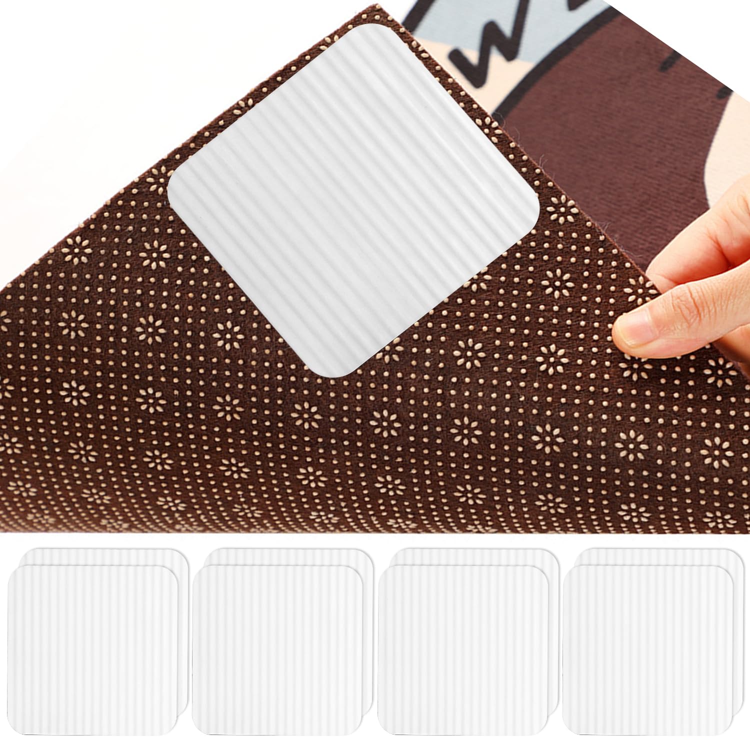 Rug Grippers 8 Pcs Anti Derapant Tapis Réutilisable Et