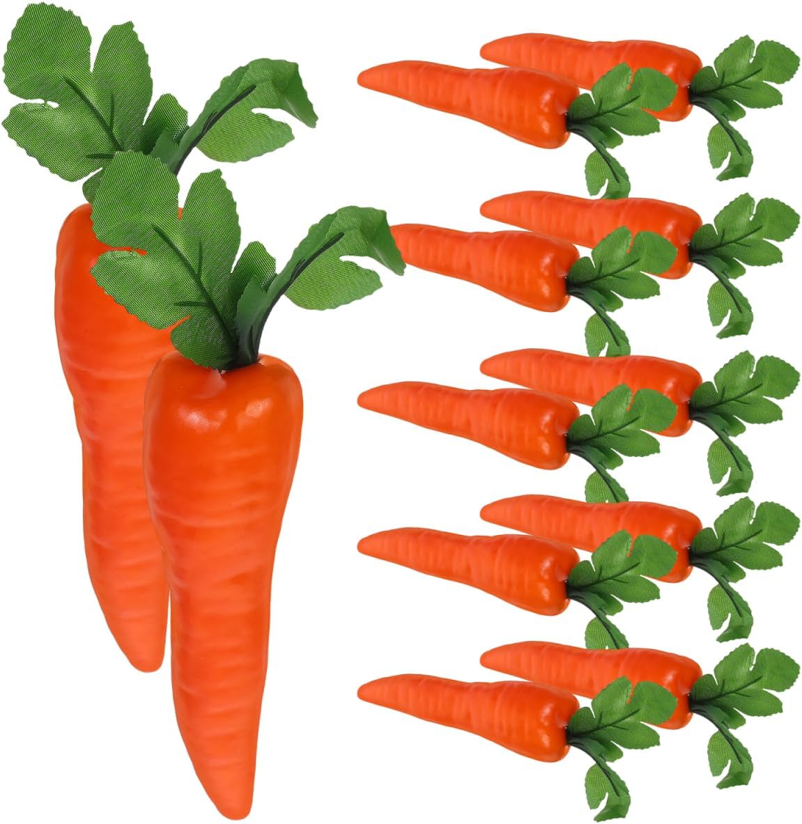Amosfun 12pcs Plastic Simulation Carrots - Artificial Vegetable for Easter Home Kitchen Party Pub Decoration