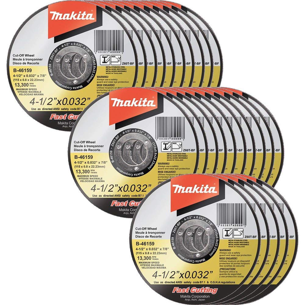 MakitaB-46159-25 4-1/2" x .032" x 7/8" Ultra Thin Cut-Off Wheel (25 Pack), Stainless
