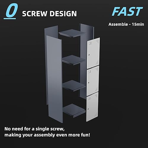 Miniatura 4 de Yizosh Armario de metal para gimnasio, escuela, oficina, armarios de almacenamiento de metal de 71 pulgadas para empleados, armarios de acero para