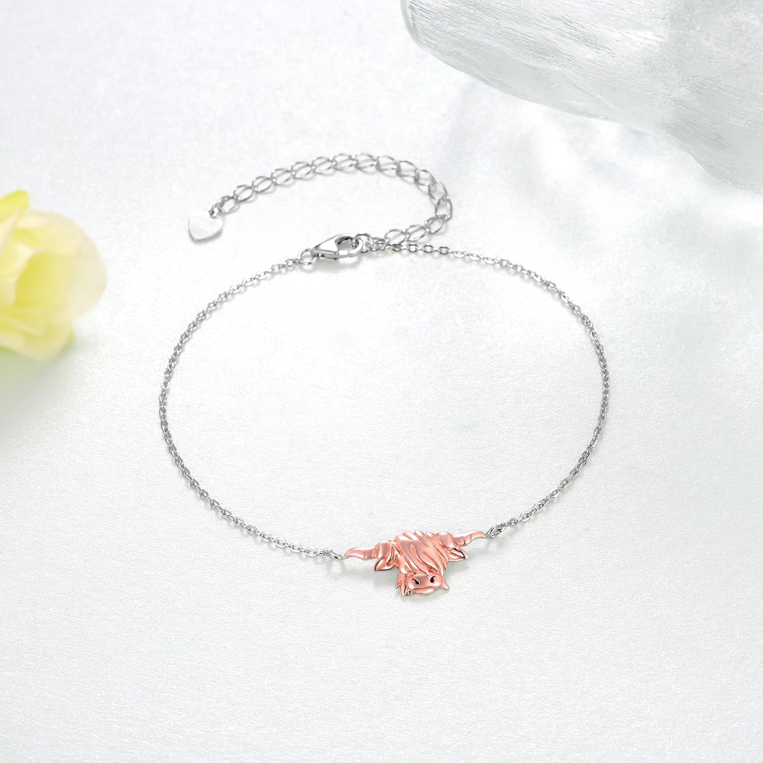 Highland Cow Bracelet 925 Sterling Silver Highland Cow Gifts Cute Animal Cow Bracelet Scottish Highland Cow Jewelry for Women - Image 2