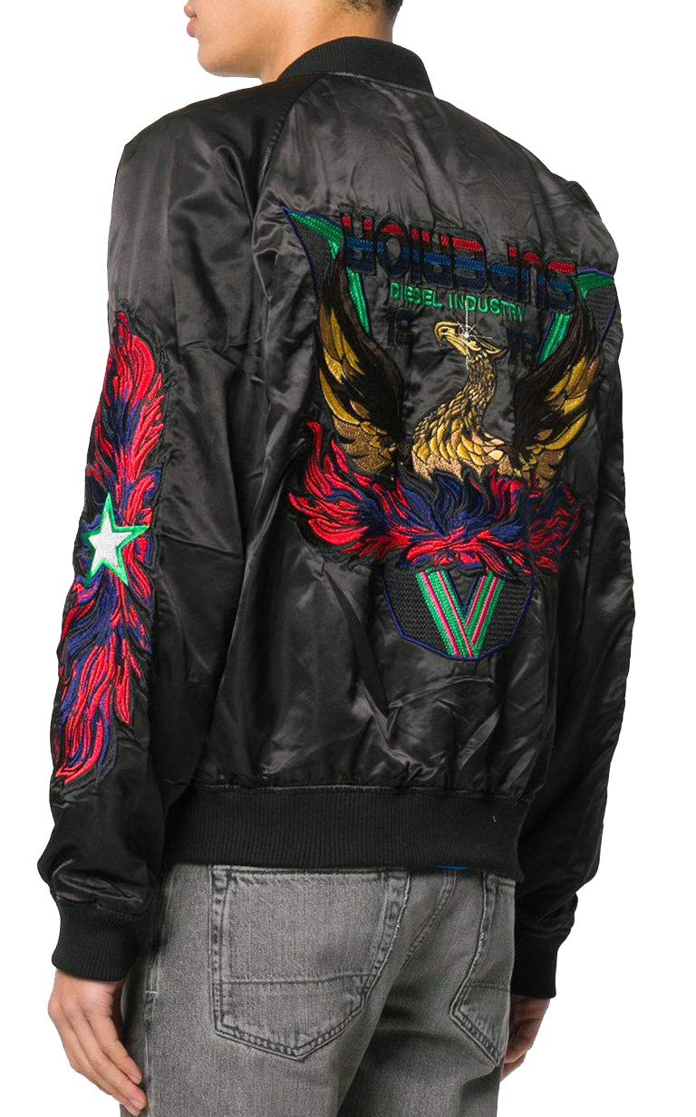 Amazon | DIESEL(ディーゼル) スカジャン ボンバージャケット ブラック  