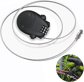 ワイヤーロック 自転車 巻き取り式 ワイヤ長75cm 盗難防止 スーツケース/自転車/カバン 3桁ダイヤル錠 軽量小型 強靭頑丈 カギ不要 パスワード自由設定