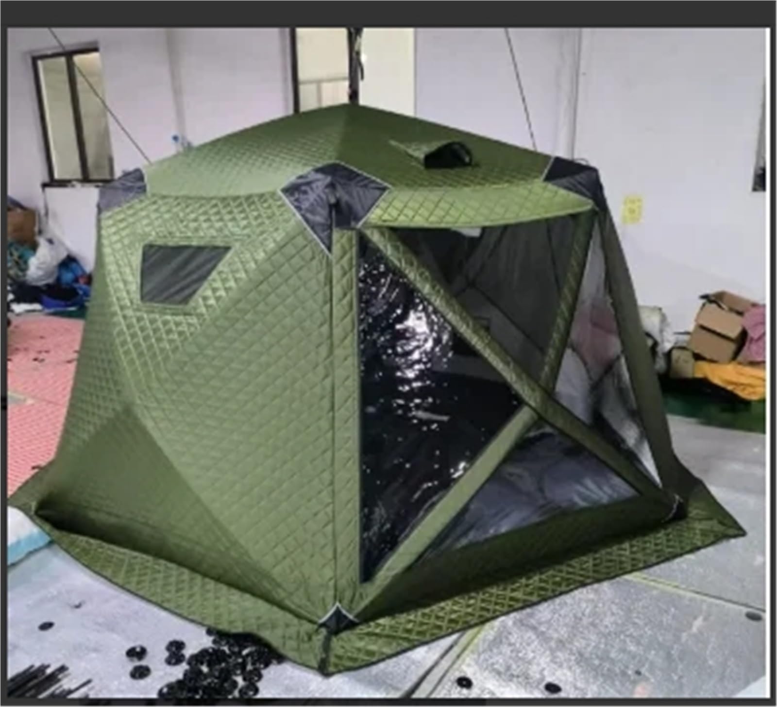 winterzelt isoliert WDSBZNB Angelzelte Pop-Up-Saunazelt for den Außenbereich, tragbar, quadratisch, for Wandern, isoliert, for Camping und Angeln, Winterzelt(4-6(2.4m)) : parent:TL-9000004 VEVOR Dachzelt Hartschale (faltbar/groß) color:grey