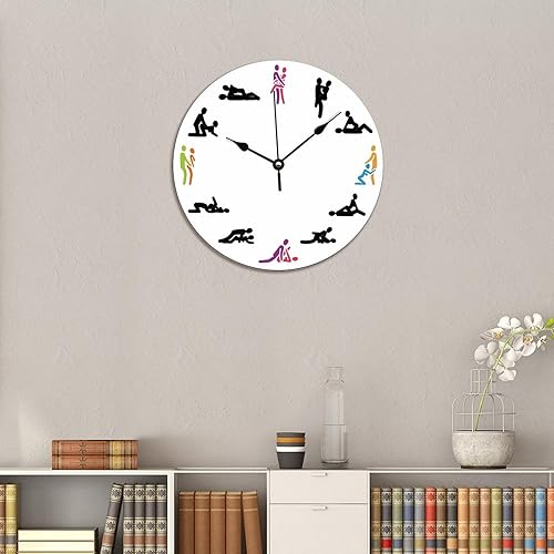 Miniatura 8 de Reloj de pared de regalo para el día de San Valentín, sexo moderno, 12 posiciones, hacer el amor, relojes de pared de PVC de 10 x 10 pulgadas, reloj