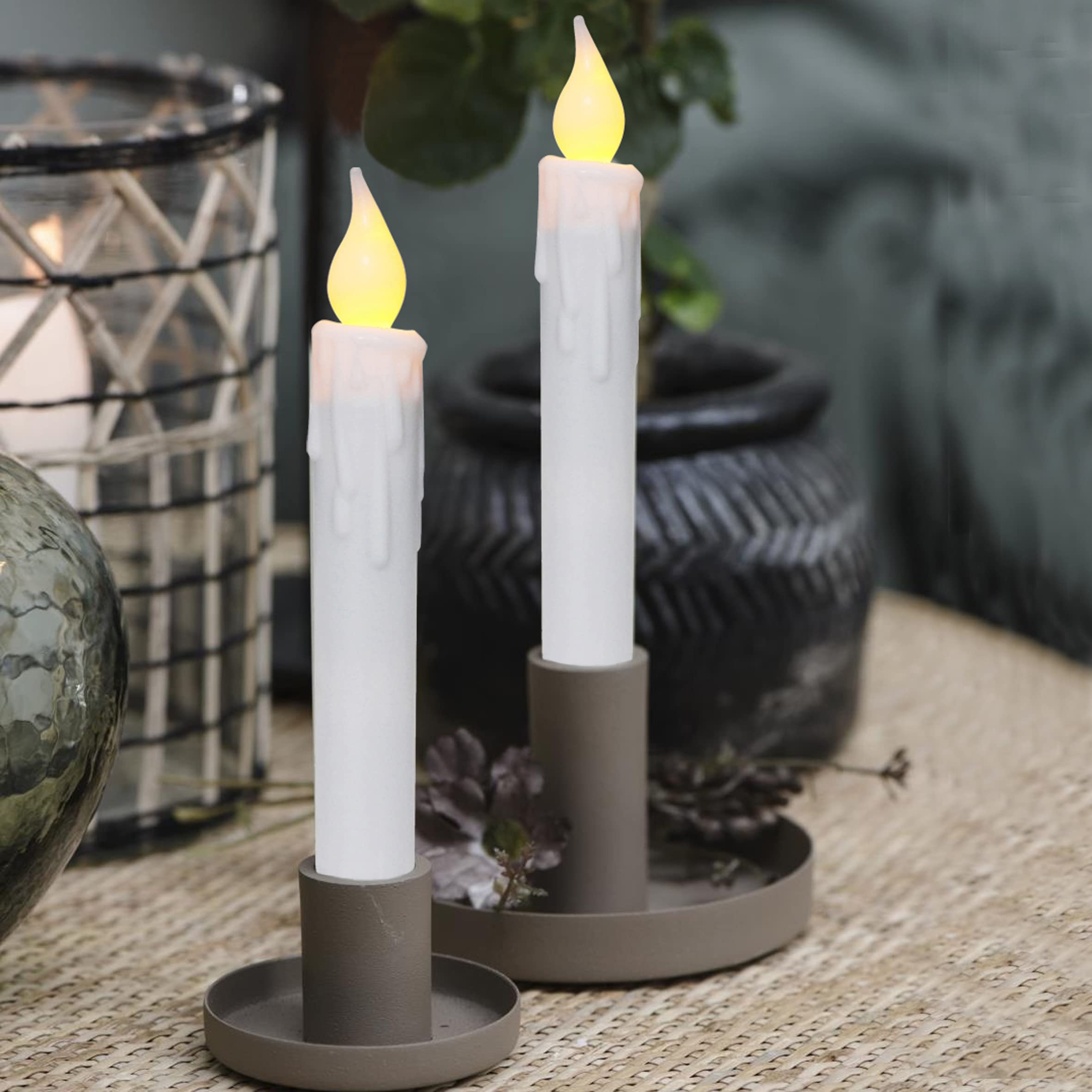 Cotek Candele a LED senza famma, 12PCS Candele conche a LED d Natale a battera per chese d