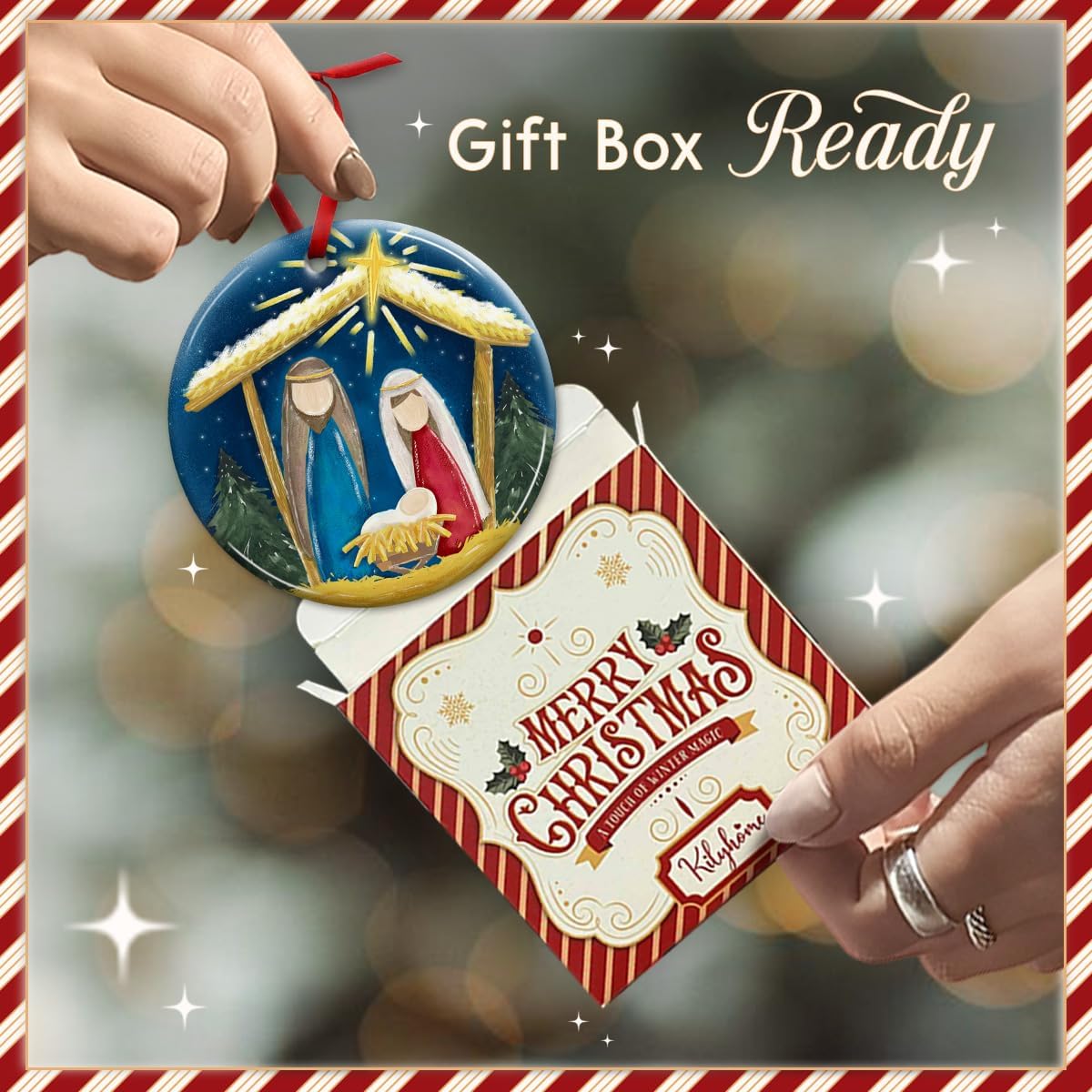 Cute Nativity Scene Ornaments 2025 - Mary, Joseph, Jesus Christ Tree Decor, Holy Night Artstyle Decor - Catholic Xmas Ornaments, Nativity Ornament, Religious Gift Ideas for Kids, Sons - Image 4