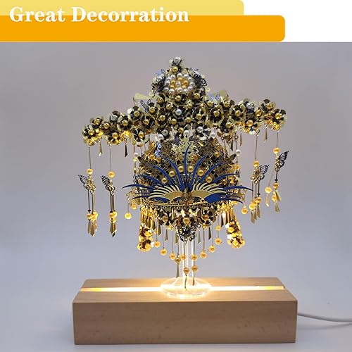 Miniatura 7 de Pedestal de exhibición rectangular de 6 pulgadas, base de exhibición de luces LED rectangulares de color cálido, soporte de base iluminado de madera