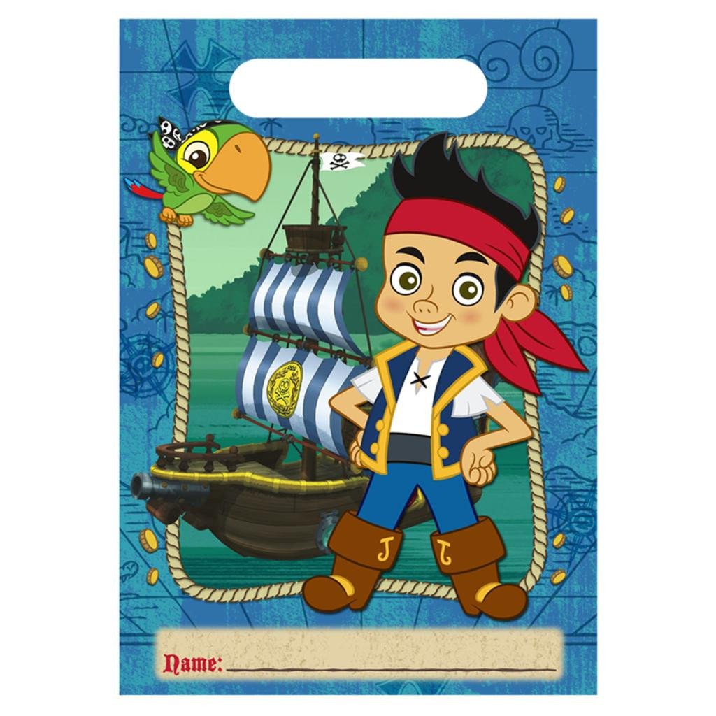American Greetings Jake and the Never Land Pirates Treat Bags (8-Pack), Party Supplies