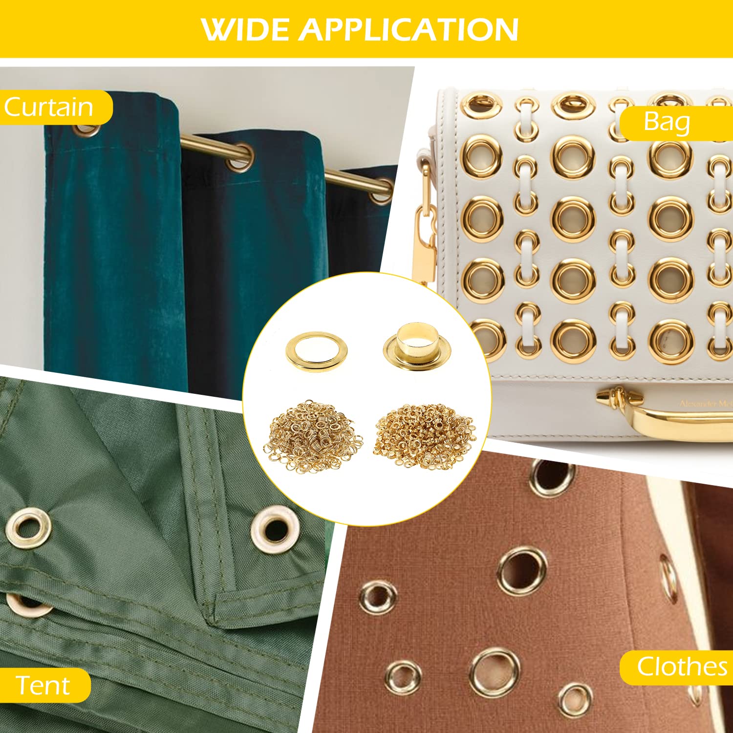 Dyna-Living Kit De 500 œillets Métalliques Ø 12mm + Pince à œillets | Pour Bâches, Bannières PVC, Cuir Et Tissu