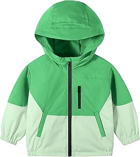 Chaqueta Cortavientos Niños, Ligera al Viento con Capucha y Bolsillos & Cremallera (1-8 Años)